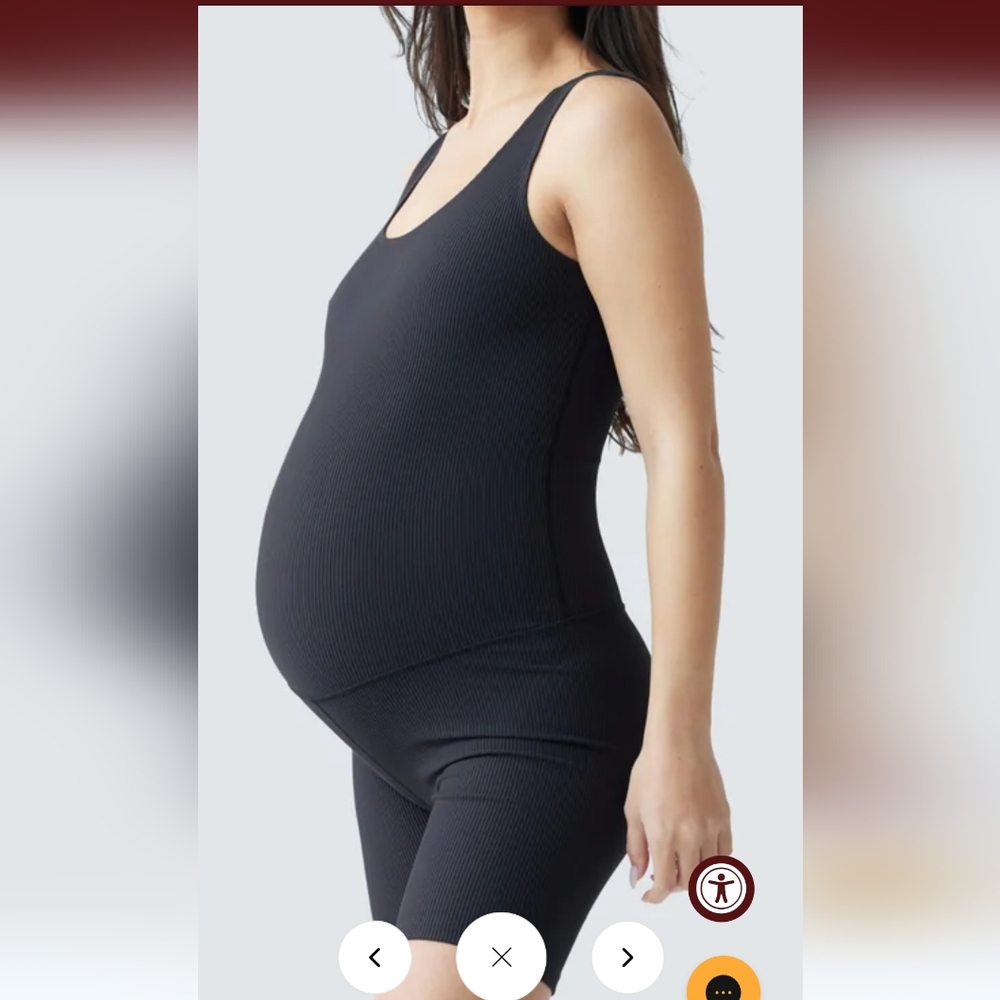 Ingrid and Isabel maternity Rib Bike Short Bodysuit